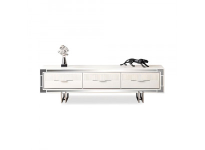 Sideboard TV-stand Wandpaneel Wit RTV Lowboard Moderne woonwand.
