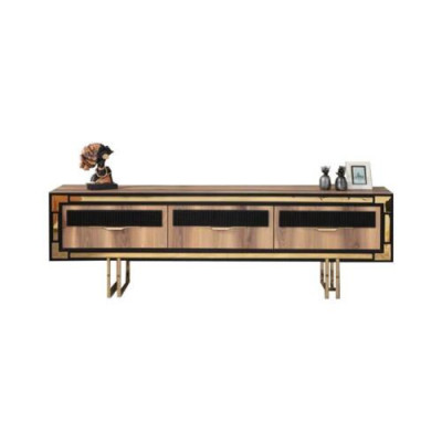 Woonkamer dressoir TV-standaard RTV laag tv-meubel woonwand hout bruin meubels
