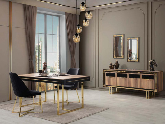 Houten eettafel eettafel tafel eetkamer eetgedeelte hout bruin