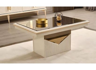 Luxe salontafel koffietafel bijzettafel houten beige tafel