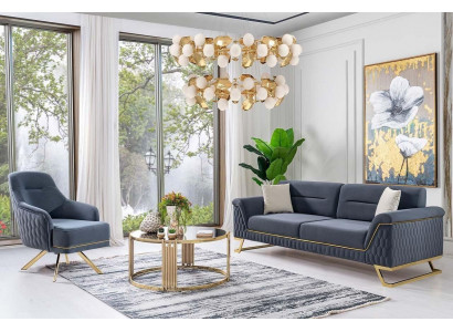 Blauw woonkamer zitmeubilair Designer hoekbank Luxe Moderne fauteuil