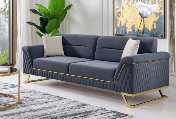 Blauw woonkamer zitmeubilair Designer hoekbank Luxe Moderne fauteuil