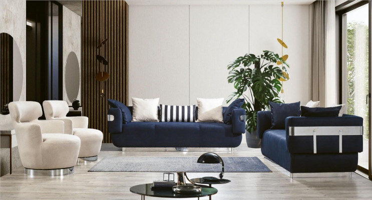 Driepersoons bank Stoffen bank Bank Meubels Textiel 230cm Stoffen bankstellen Sofas