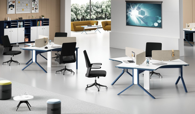 Tafel Kantoor Meubilair Inrichting Tafels Callcenter Hout 3 Werkplekken