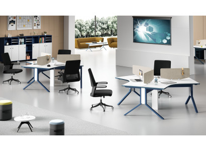 Tafel Kantoor Meubilair Inrichting Tafels Callcenter Hout 3 Werkplekken