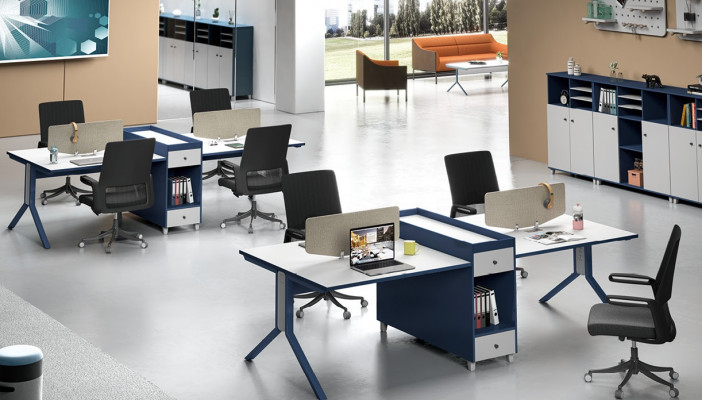 Tafel Kantoor Meubels Inrichting Tafels Callcenter 4 Werkplekken Bureau