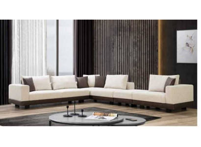 Woonkamer hoekbank Luxe L-vorm bank Textiel meubels Houten frame Stijlvol