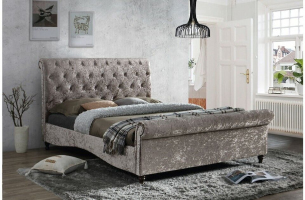 Luxe Chesterfield-knoppenbedden Slaapkamer Designmeubelen Bed Dubbel Hotel Nieuw