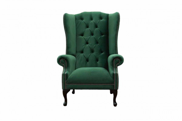 Groene oorfauteuil Fauteuil Ontwerp Bekleedbank Chesterfield Textiel Woonkamer