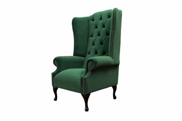 Groene oorfauteuil Fauteuil Ontwerp Bekleedbank Chesterfield Textiel Woonkamer
