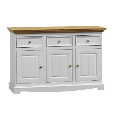 Landhuis woonkamer eetkamerset 8-delige set tafel dressoir stoelen vitrine meubels
