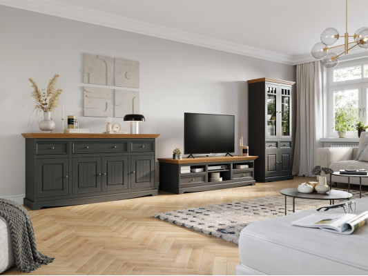 Wandmeubel houten dressoir + RTV dressoir Italiaanse landelijke meubels 3-delig set Nieuw