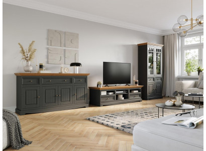 Wandmeubel houten dressoir + RTV dressoir Italiaanse landelijke meubels 3-delig set Nieuw