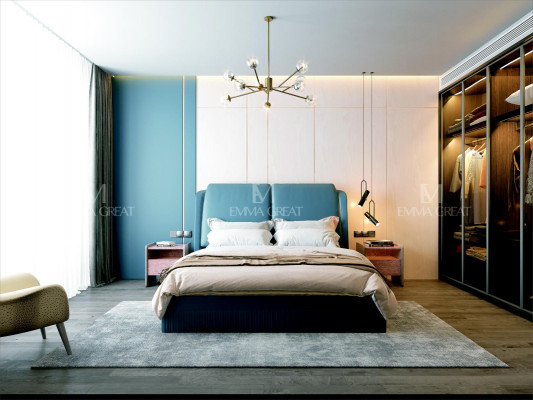 Bed 3-delig Slaapkamer Set Design Luxe Slaapkamer Hotelmeubelen 2x