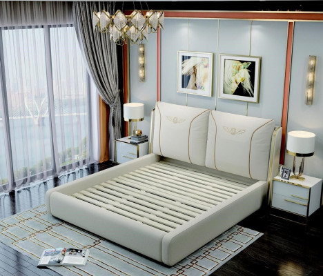 Bed 2x Bedside table 3-piece. Bedroom Set Design Modern Luxury Bedroom Hotel