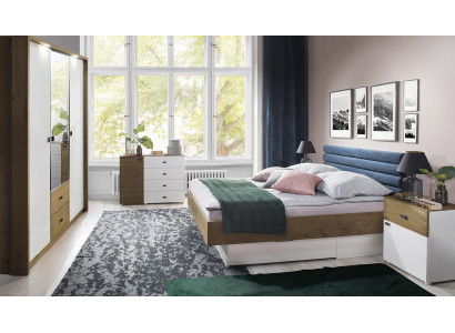 Ontwerp slaapkamer 5-delig set Bed Nachtkastjes Commode Kledingkast