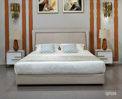 Bed 2x Nightstand 3-piece Bedroom Set Design Luxury Bedroom Hotel Furniture