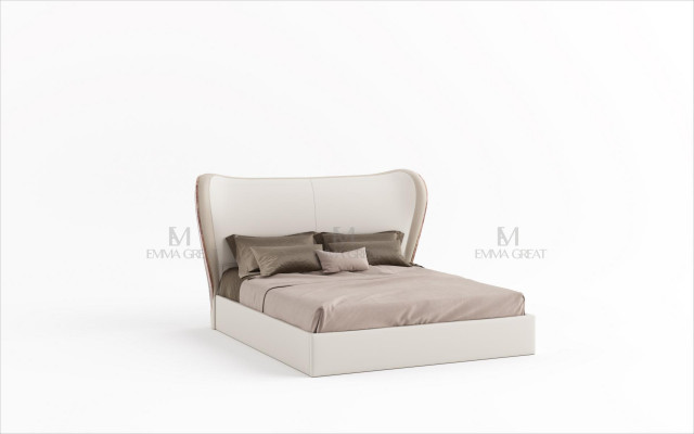 Luxe design bed dubbel bedden slaapkamer meubels leren bed hotelfaciliteiten.
