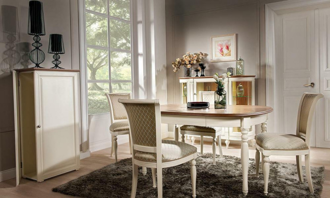 Stel eettafel 4x stoelen leunstoel set tafels eetkamergroep 5-delig