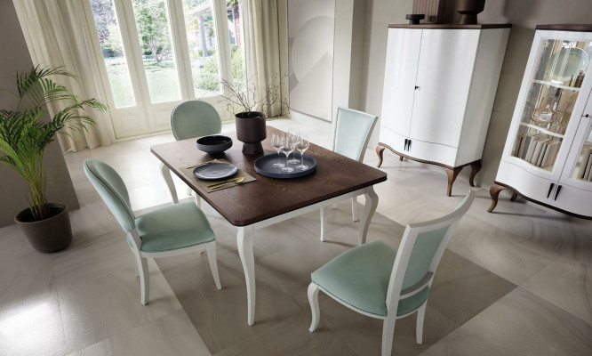 Eetkamerset Eettafel 4 x Stoel Set Set Garnituur Eetgroep Tafel Klassiek