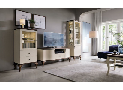 Klassieke woondecoratie wand woonkamer vitrine dressoir RTV-rek muren