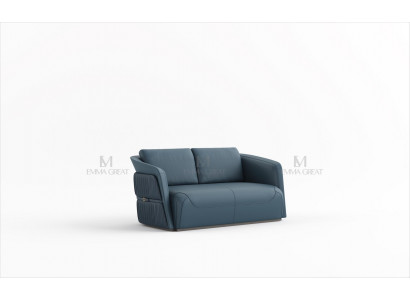 Tweepersoons designbank 2-zits bank gestoffeerde set bankstellen bank blauw luxe.