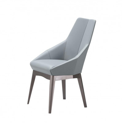 Luxe fauteuils stoelen ontwerp eetkamer roestvrij staal grijze leren stoel luxe meubels