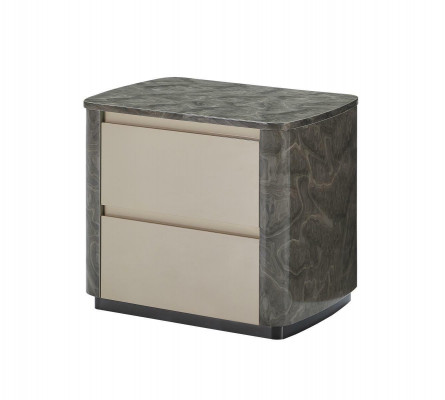 Nachtkastje Grijs Modern Design Meubels Hout Luxe Bijzettafel Tafel Slaapkamer