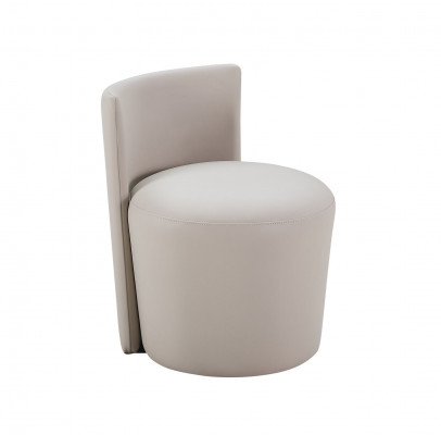 Fauteuil Leren Voetenbank Poef Luxe Modern Design Meubels Beige Woonkamer Leer