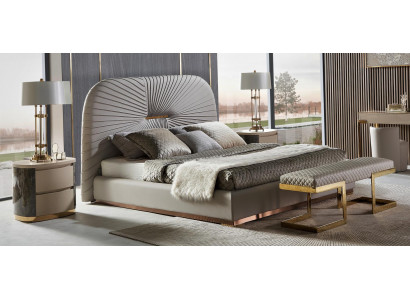 Ontwerper bed slaapkamer bedden textiel hotel luxe gestoffeerde zit stof Italië