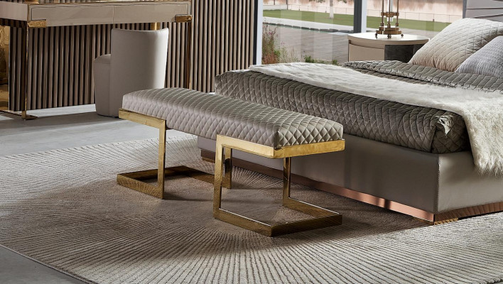 Ontwerper bed slaapkamer bedden textiel hotel luxe gestoffeerde zit stof Italië