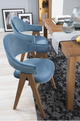 Eetkamer set 6x stoel luxe design gestoffeerde massief houten stoelen zithoogte kantoor