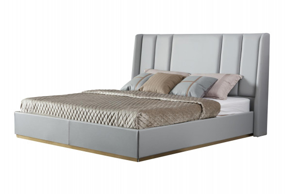 Luxe designer bed leren bedden Klassiek bedframe Beige Slaapkamer Nieuw