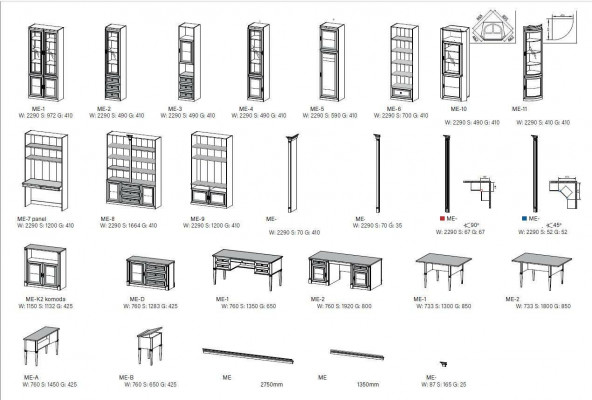 Bureau kast muur hoekkast hout luxe meubels - Offerte aanvragen - Andere maat