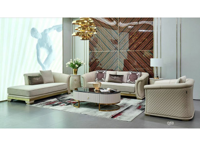 Luxe hotel meubels zitbank bankstel gestoffeerde meubels woonkamer leren set.
