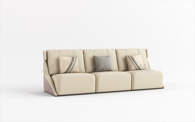 Driepersoons bank gestoffeerde designbank moderne 3-zits banken kamermeubels beige