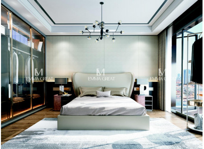 Bed 3-delige slaapkamer set, Modern Luxe Slaapkamer Nachtkastje