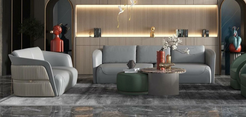 Bank Tafel Koffie Bijzettafel Ontwerp Luxe Ronde Tafels Bank 2x Set Dressoir Steen