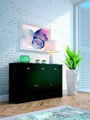 Landhuis Groen Dressoirs van hout Dressoir Buffet Hoge kast Ladenkast Buffet