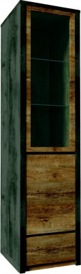 Vitrines Massief meubelen Houten kasten Nieuw Massief houten vitrinekast Hoog kast Glas