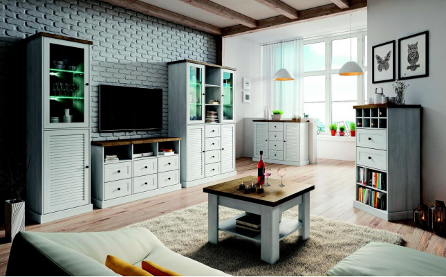 Woonkamer plank hout luxe kast ontwerp dressoir buffet laag bord nieuw