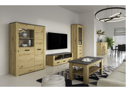 Woonkamer dressoir 2x vitrine 3-delige woonwand Nieuwe woonkamerset ontwerper  Woonkamer dressoir 2x vitrine 3-delige woonwand Nieuwe woonkamerset ontwerper