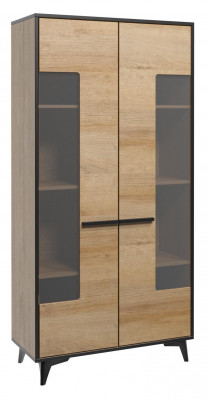 Ontwerp commodes kast meubels hout luxe woonwand dressoir vitrine 2-delig Set