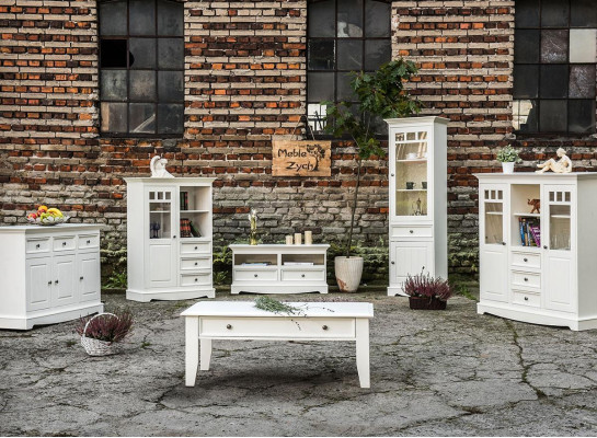 Dressoir in landelijke stijl Woonkamer Wandplanken Houten planken boekenkast Kast