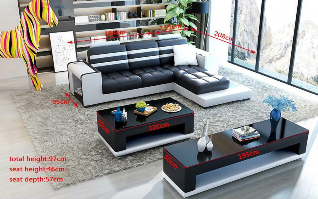 Hoekbank stoffering set woonlandschap L-vorm designer sofa bank hoekbank luxe