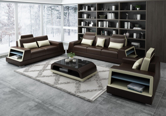 Sofaset 3+1 zits set ontwerp banken gestoffeerde banken ontspannen modern