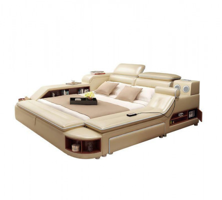 Leder bed Bedden Bekleding Dubbel Multifunctioneel 180x200 Leder bedframe