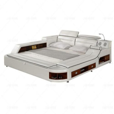 Luxe bed met leren bedden 180x200 multifunctioneel slaapkamerbed.