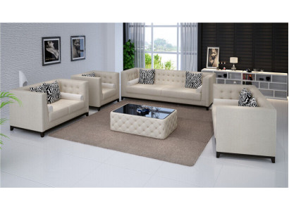 Sofaset bankstel Set Ontwerp Banken Bekleding Bankstellen Leer 3 2-zitplaatsen