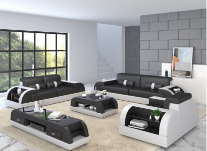 Bankstel 3-zits stof Design bank gestoffeerde banken Moderne set groep